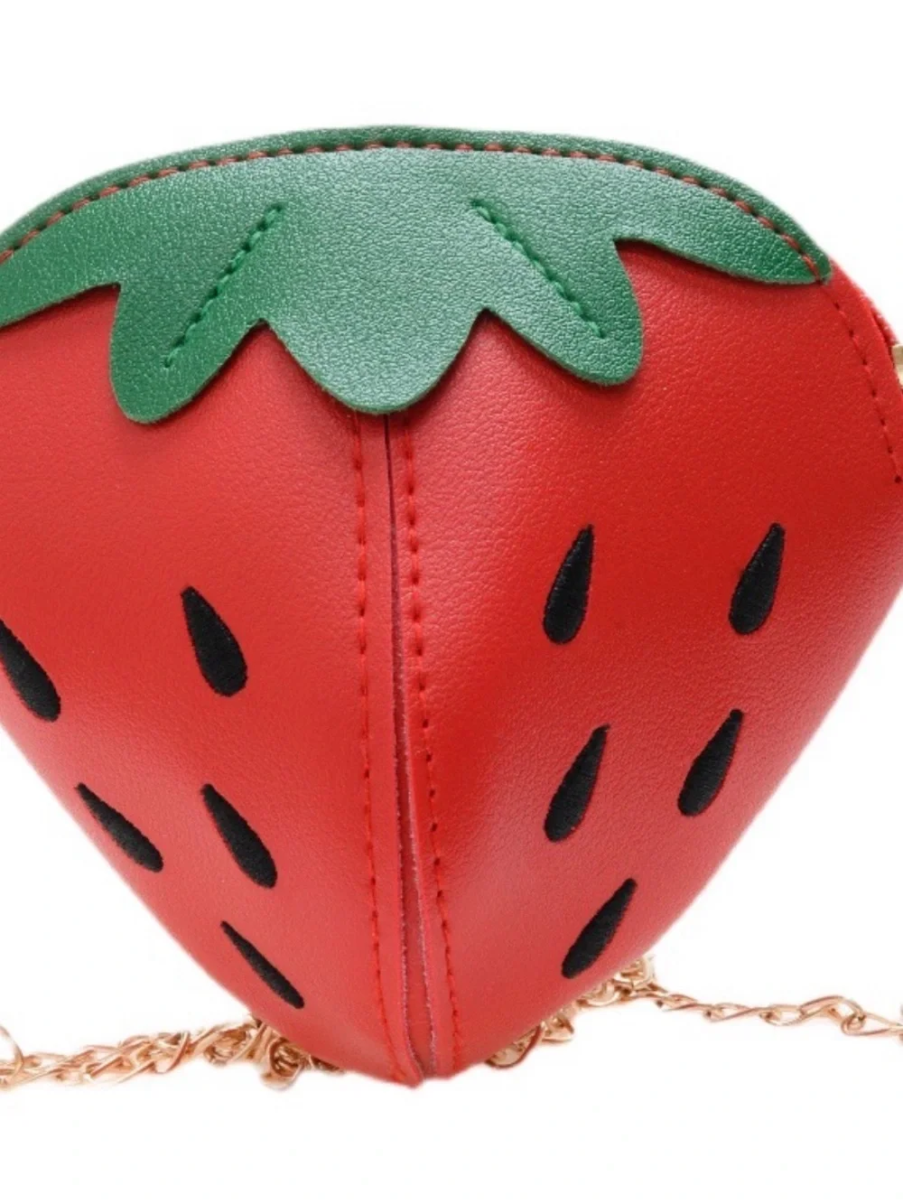 Kids Girls Strawberry Mini Crossbody Purse Red Fruit Bag Gold Chain
